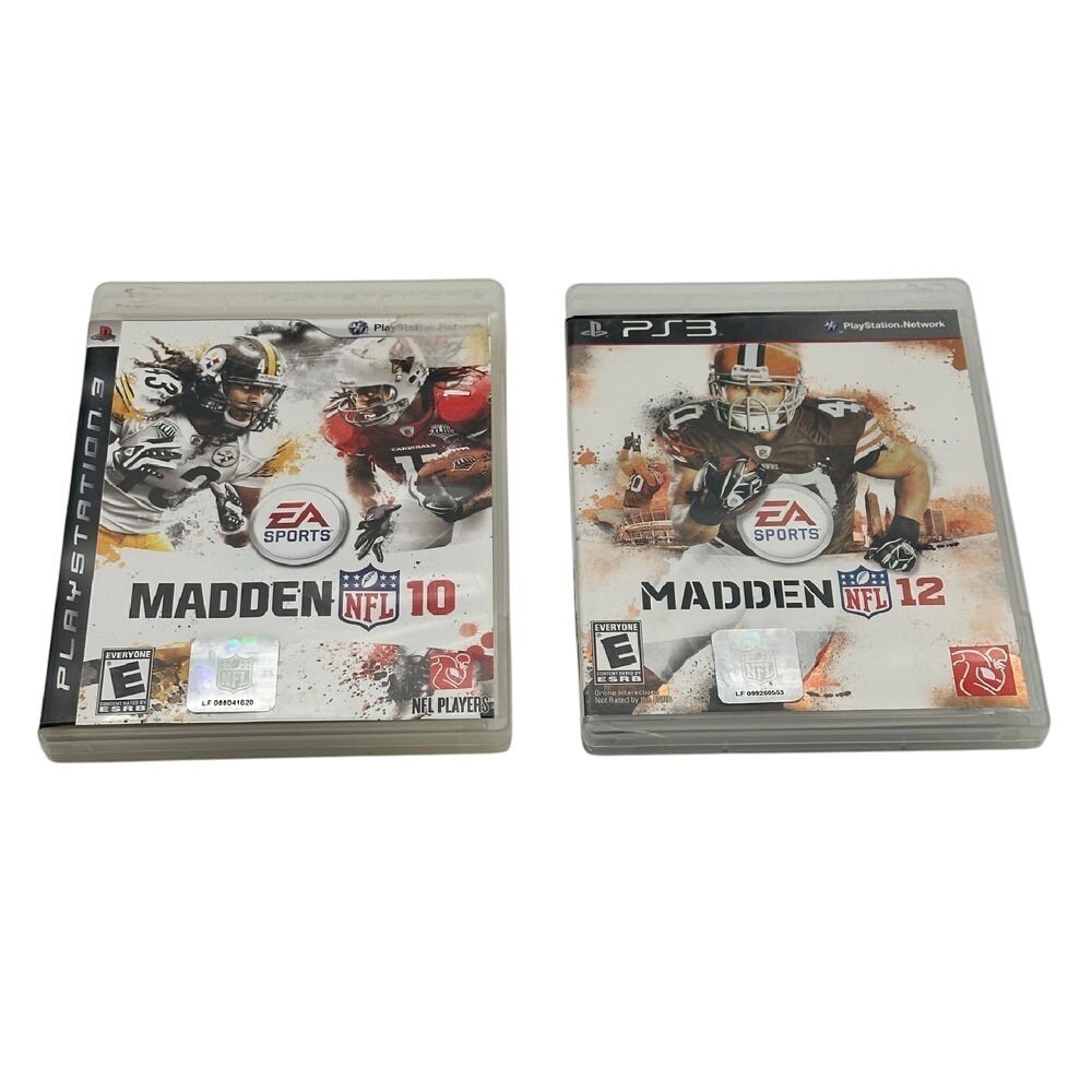 PS3 Playstation Game Madden NFL 10 and Madden NFL‎ 12 - Lot of 2 Games
